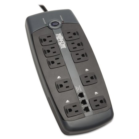 TRIPP LITE Protect It Surge Protector, 10 Outlet, 8 ft. Cord, 2395 Joules, Black TLP1008TEL